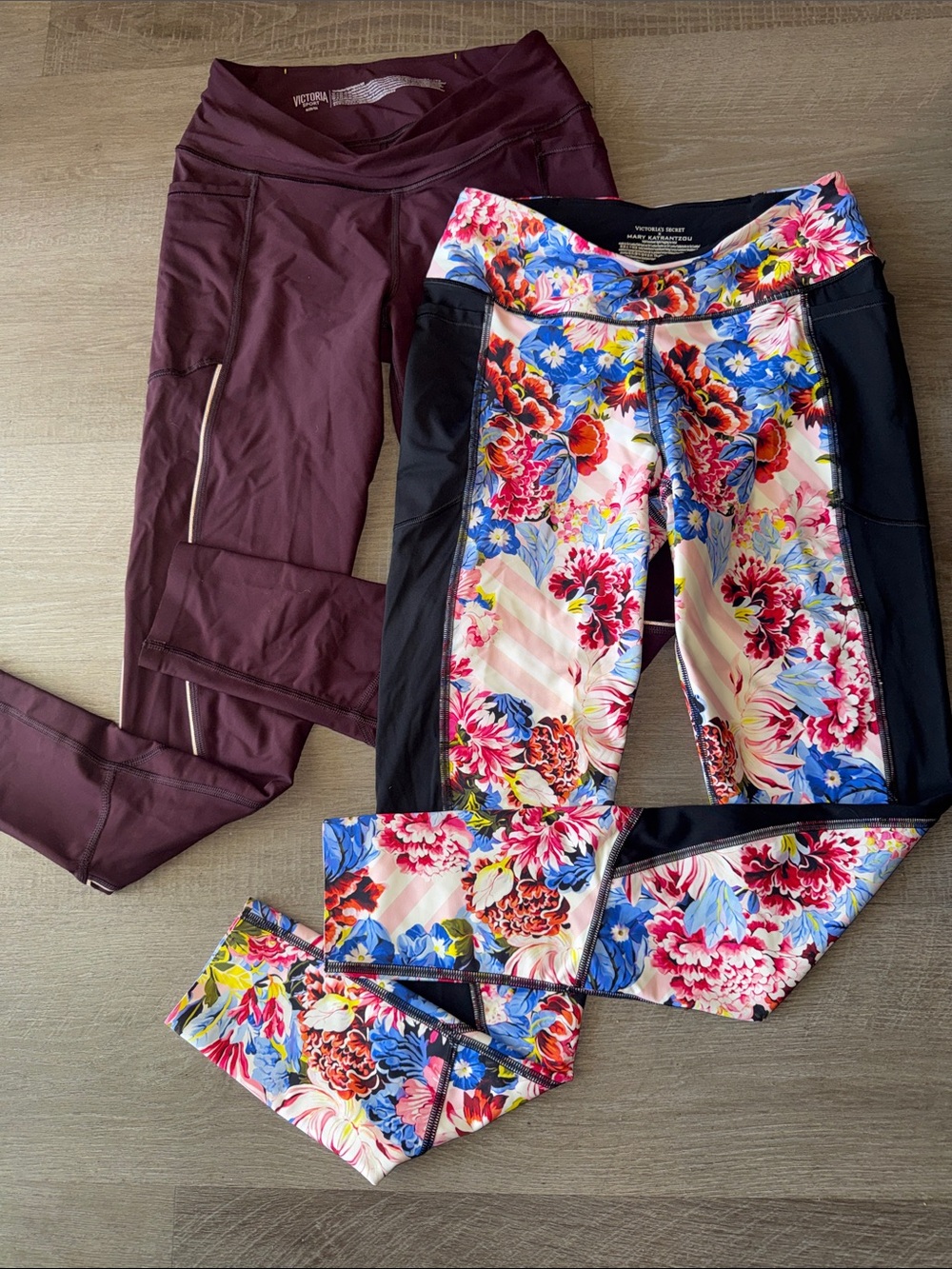 Victoria’s Secret Sport Bundle (Size M): Mary Katrantzou Floral & VS Spirt Plum